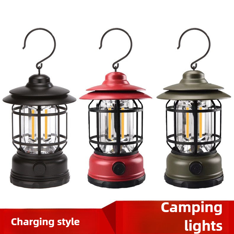 Vintage Rechargeable LED Camping Lantern Lamp